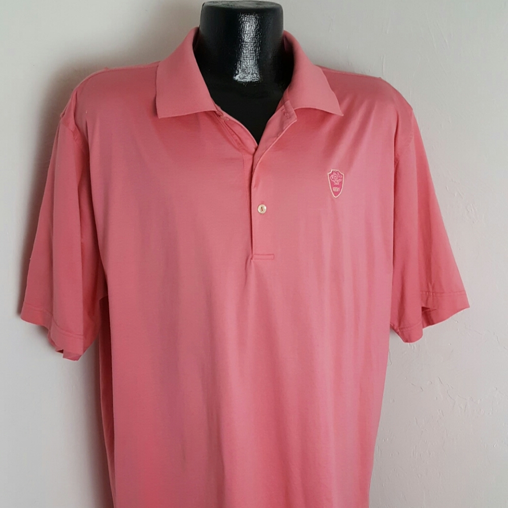 Peter Millar men polo salmon color short sleeve size XL